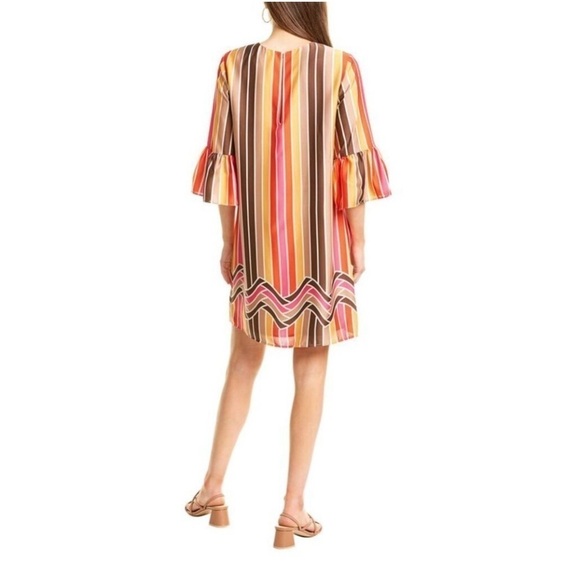 TRINA TURK Raquel Dress Mini Striped Shift Retro Bell Sleeves NEW Size 2 - Picture 16 of 16